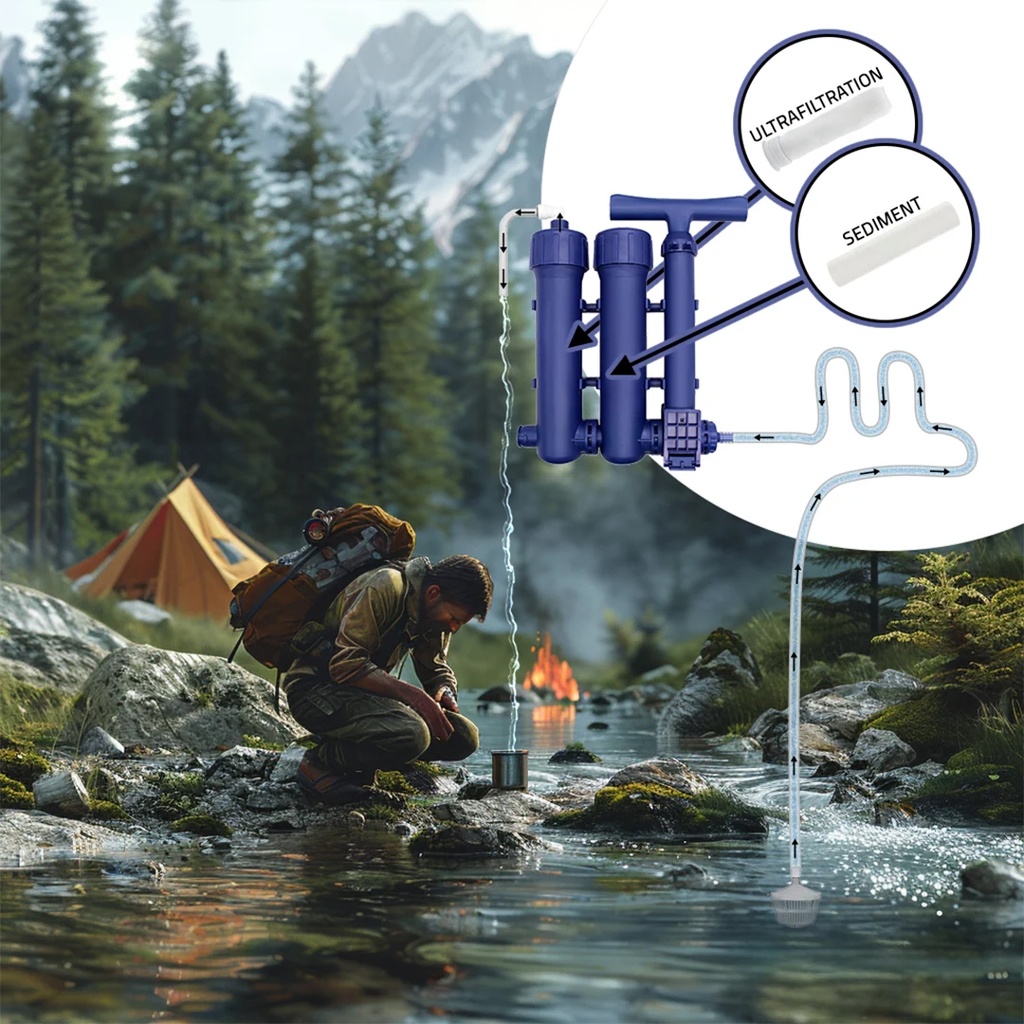 Filtru de camping pentru apa de izvor Bluefilter