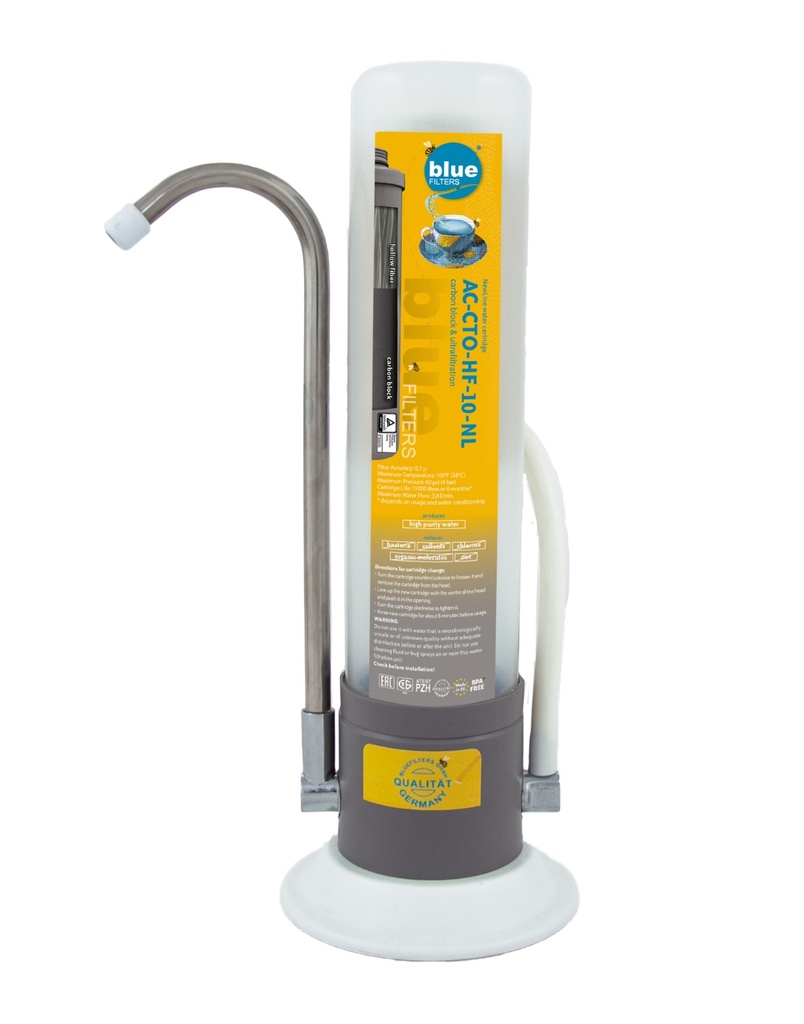 Filtru de apă Bluefilter cu montaj direct pe baterie, la chiuvetă pentru eliminarea clorului, și îmbunătățirea gustului și mirosului