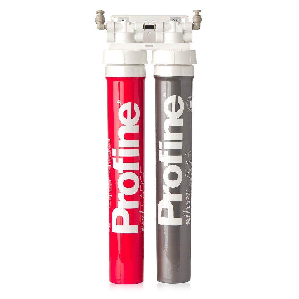 Filtru de apa Duplex Red-Silver Large pentru apa potabila cu Mircofiltrare si Kit de instalare inclus