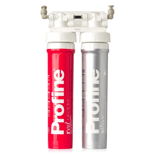 [DUP-RS-MED] Filtru de apa Duplex Red-Silver Medium pentru apa potabila cu Microfiltrare si Kit de instalare inclus